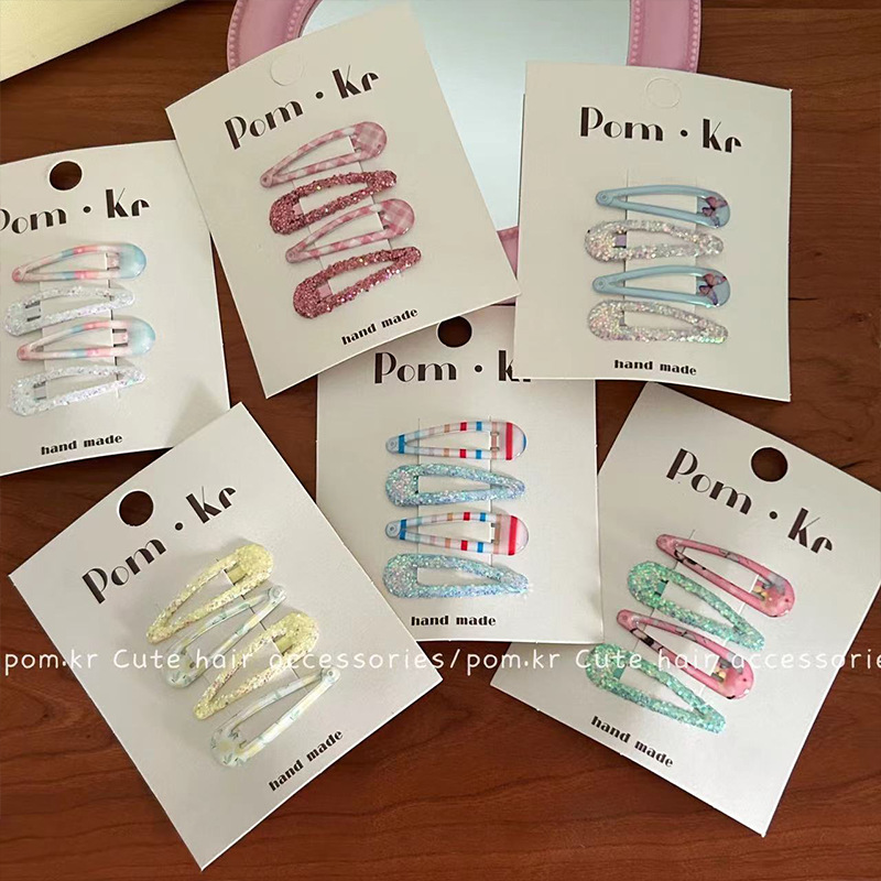 Pinzas BB infantiles con lentejuelas – colores vibrantes, para flequillo/cabello fino