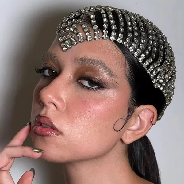 European and American Fashion Accessories, Exaggerated Personality Tassel Headbands, Cross-Border New Products, Trendy Rhinestone Headwear for Women, Hair Chain