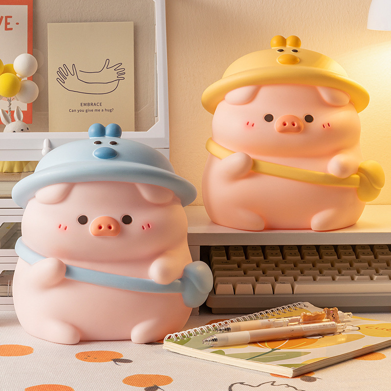 Dudu pig Piggy Bank children's cartoon toy doll vinyl drop-resistant piggy bank large capacity gift Dudu pig Piggy Bank children's cartoon toy doll vinyl drop-resistant piggy bank large capacity gift