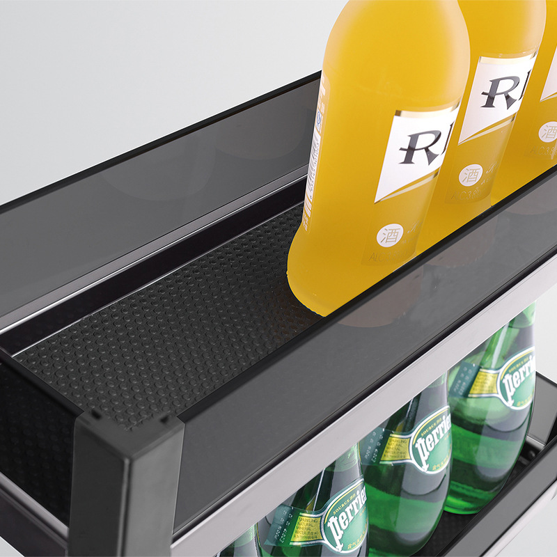 Cesta de aperitivos de armario alto de múltiples capas armario de cocina cesta de tracción de montaje lateral almacenamiento de cristal negro cesta de tracción de alta profundidad ultra estrecha