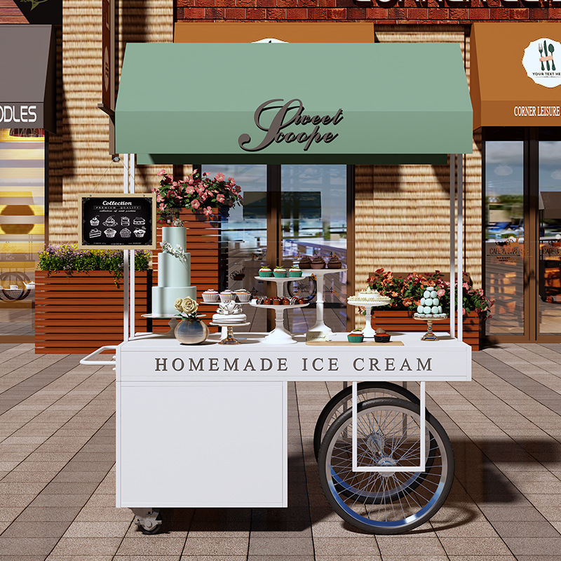 Cafetería y bebidas carro de comedor móvil stand de venta de automóviles al aire libre Nórdico Plaza carro carro carro carro mercado nocturno carro carro escénico de hierro forjado