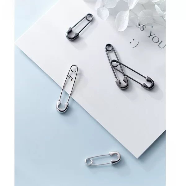Nalan s925 silver earrings men's and women's simple paper clip short earring trendy eardrop ear jewelry G0586