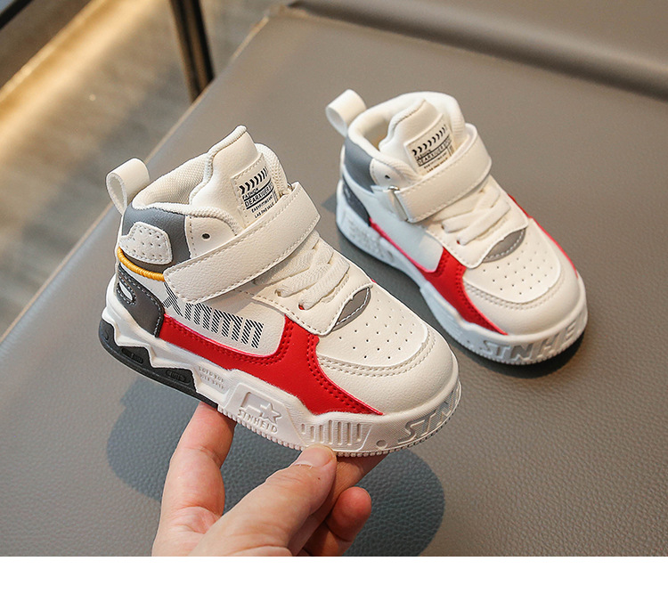 2024 primavera e autunno scarpe da basket in pelle per bambini scarpe da ginnastica alte per ragazzi scarpe da corsa da allenamento per bambini di piccole e medie dimensioni_voghion.com