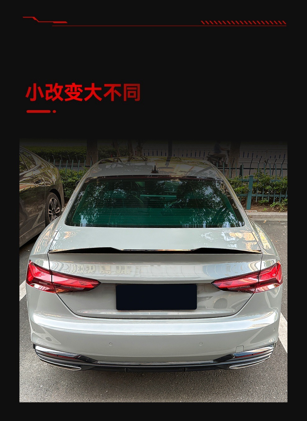 Suitable for 2017-2024 Audi A5 F5 Coupe M4 Blade Style Rear Wing Fixed Wing Spoiler Modification Parts