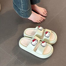 时尚女士厚底拖鞋小猫外穿EVA踩屎感夏季百搭一字拖ins沙滩凉拖鞋