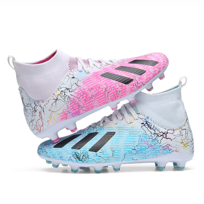 Transfronterizo más el tamaño de los zapatos de fútbol de los hombres de alta superior artificial de hierba larga uñas de Pato Mandarín zapatos transpirables zapatos de entrenamiento para adolescentes y estudiantes