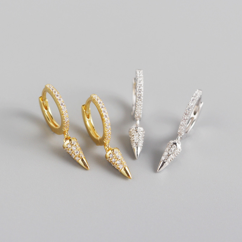 2021 new geometric conical diamond ear buckle personalized fashion temperament earringspicture12