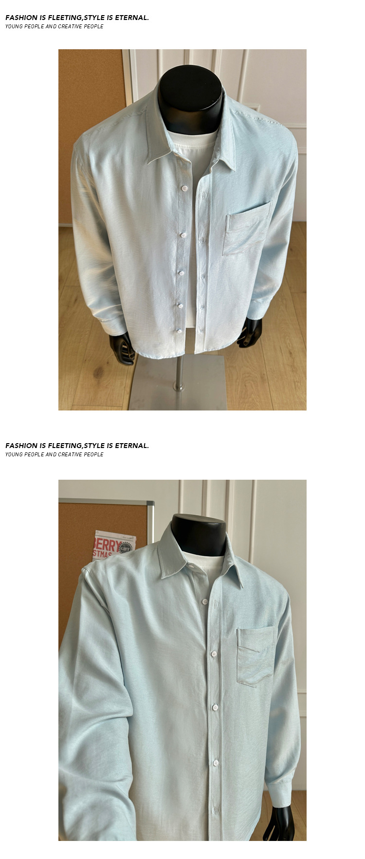 Retro Casual Herren Langarmhemd Einfarbig Modernes Herrenoberteil_voghion.com