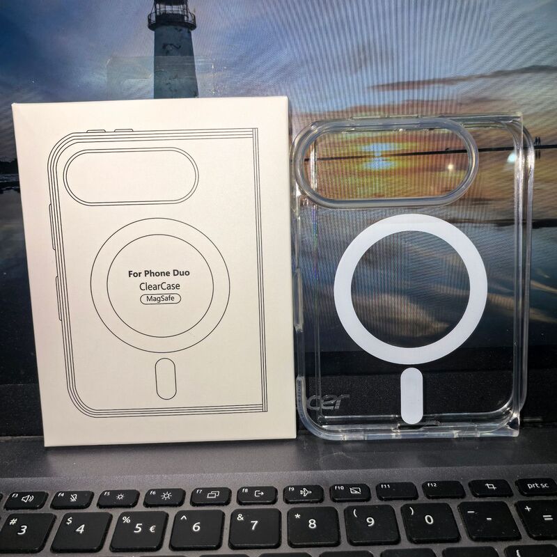 iPhone Duo Transparent Magnetic Folding Phone Case with Magsafe Wireless Charging