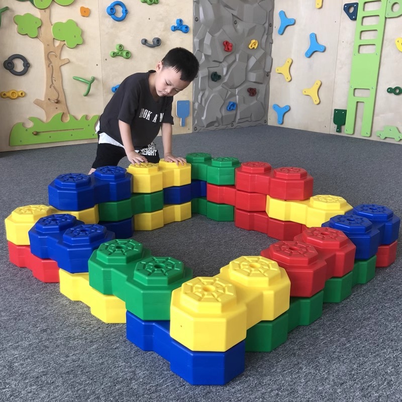 Escenografía octogonal, bloques de construcción de partículas grandes, juguetes, ensamblaje de plástico para niños, entrenamiento de integración sensorial, ladrillos de modelado