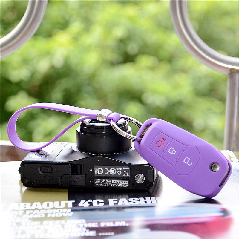 Silicone Key Cover for Ford Focus Mondeo 3-Button Folding Key