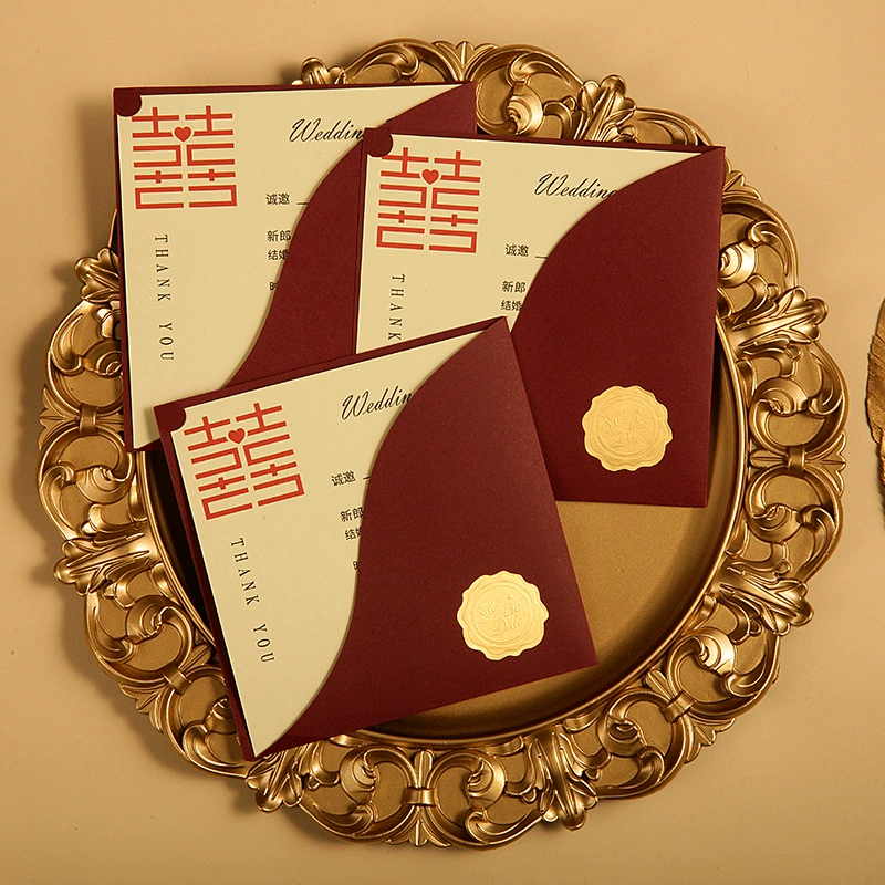 2021 Новое приглашение Свадебное приглашение Творческое высококачественное китайское свадебное индивидуальное приглашение Печать приглашения