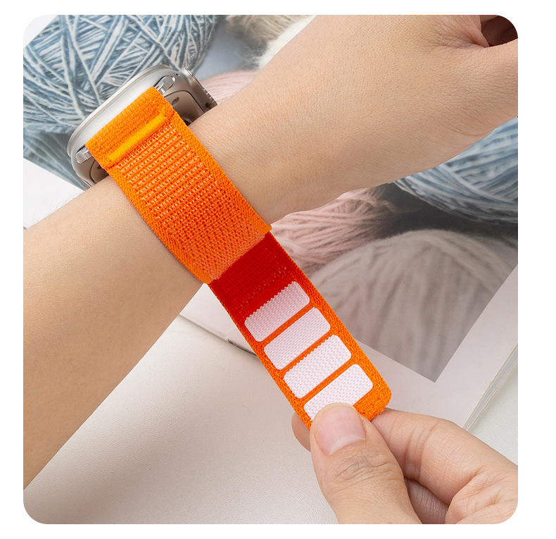 Nylon wild-diameter leather label loop watch strap is suitable for Apple watch series S6789Ultr undefined