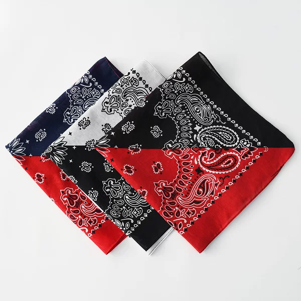 Cross-border foreign trade new cotton hip-hop double worm cashew flower square sweat-absorbent breathable stitching hip-hop printed turban