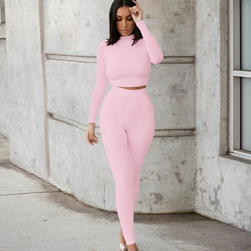 Women's casual two-piece slim long-sleeved tracksuit_voghion.com