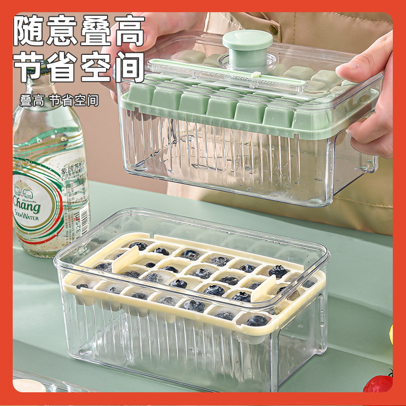 ✅ Molde para cubitos de hielo para congelar, bandeja de hielo prensada de calidad alimentaria para cubitos de hielo caseros en el refrigerador del hogar.