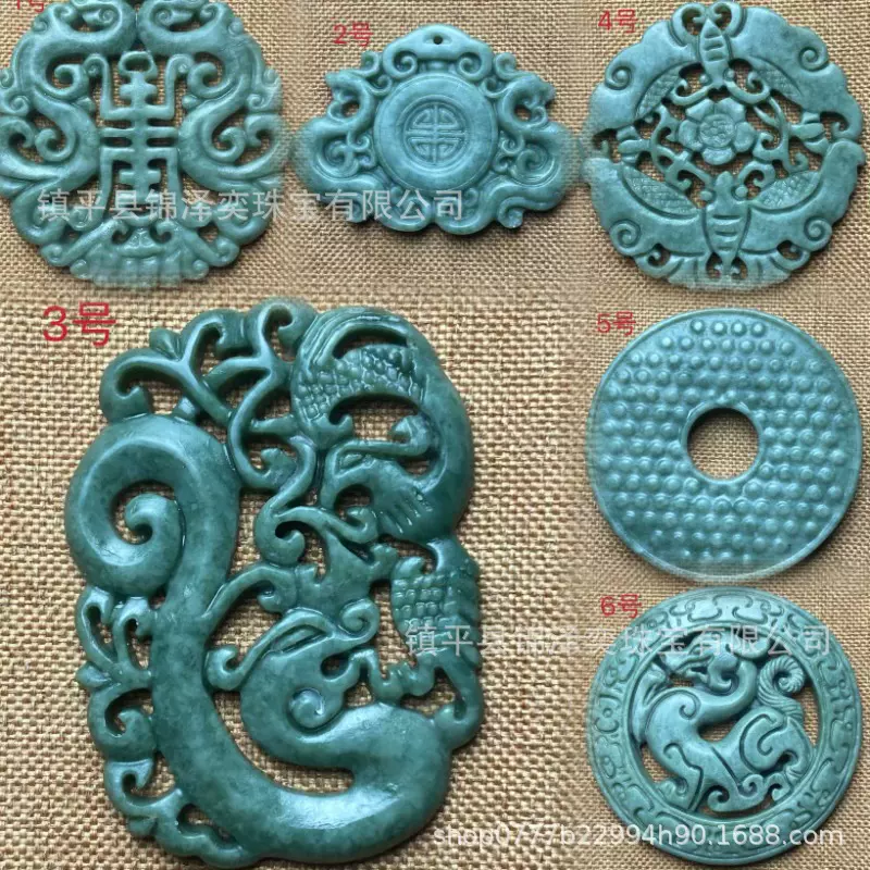 贵州翠玉坠镂空龙凤吊坠天然玉石项链玉佩汉服腰配配饰车挂挂件