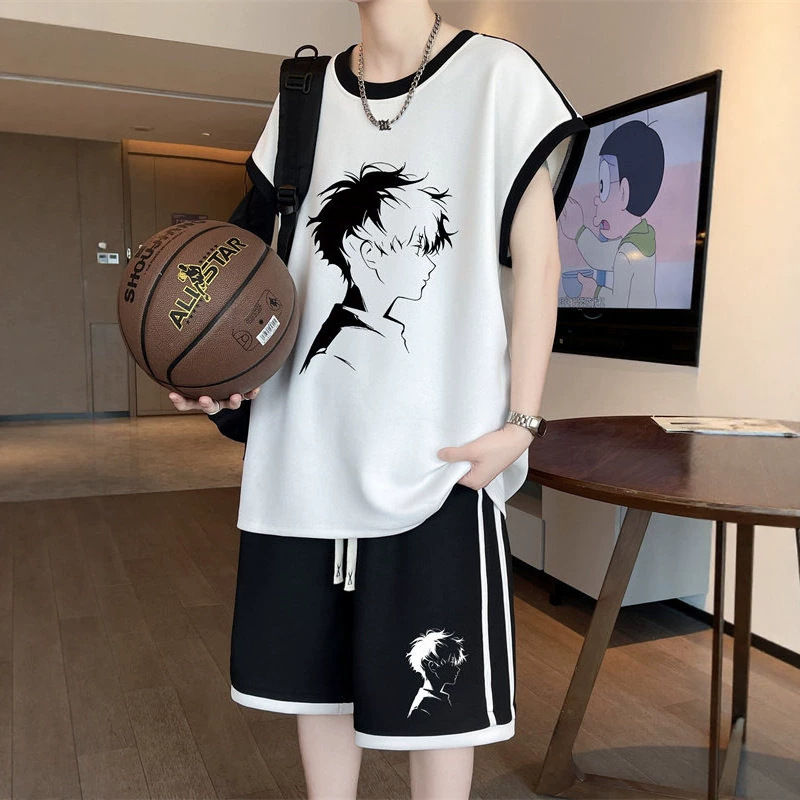 Summer Ice Silk Vest Shorts Men's Basketball Uniform Quick-Drying T-Shirt Youth Sports Suit for Junior High School Students Summer Ice Silk Vest Shorts Men's Basketball Uniform Quick-Drying T-Shirt Youth Sports Suit for Junior High School Students