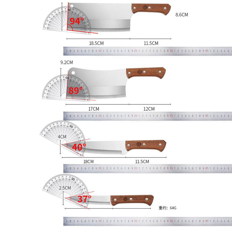 Cuchillo de cocina doméstico cuchillo de acero inoxidable cuchillo de corte de cocina cuchillo de frutas afilado cuchillo de corte de huesos combinación