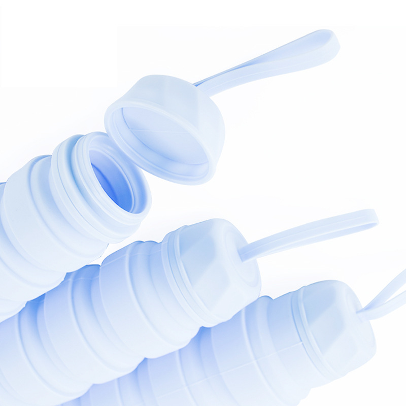 厂家批发可折叠硅胶伸缩水杯户外登山旅行便携式运动水壶礼品水瓶