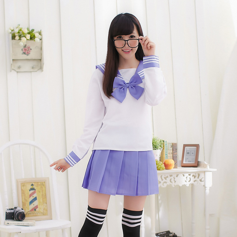 보라색 긴팔 세트