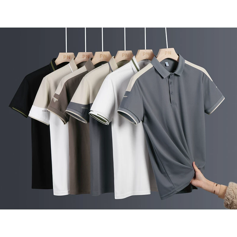Новые летние рубашки ПОЛО для людей среднего и пожилого возраста, футболки с короткими рукавами для папы с тонкими лацканами для бизнеса и отдыха.