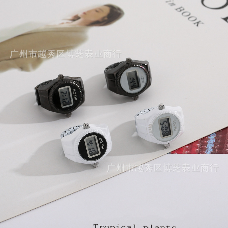 [ring watch] color shell hot foreign trade electronic ring watch cross-border AliExpress explosion round ring watch