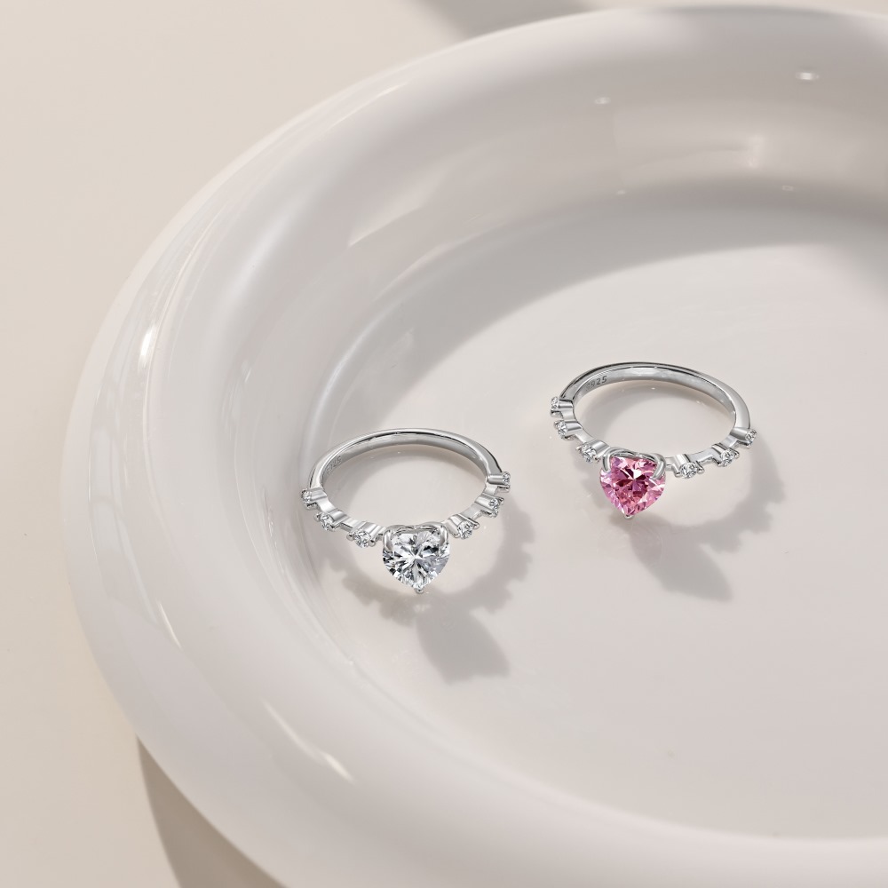 3g Weight Zircon Inlay Material Rings Classification 1 Piece Quantity Daily Occasion 925 Sterling Silver Material Heart Shape Pattern Women's Gender Plating Design Elegant Style 925 Sterling Silver Zircon Heart Shape Rings 925 Sterling Silver Rings 45