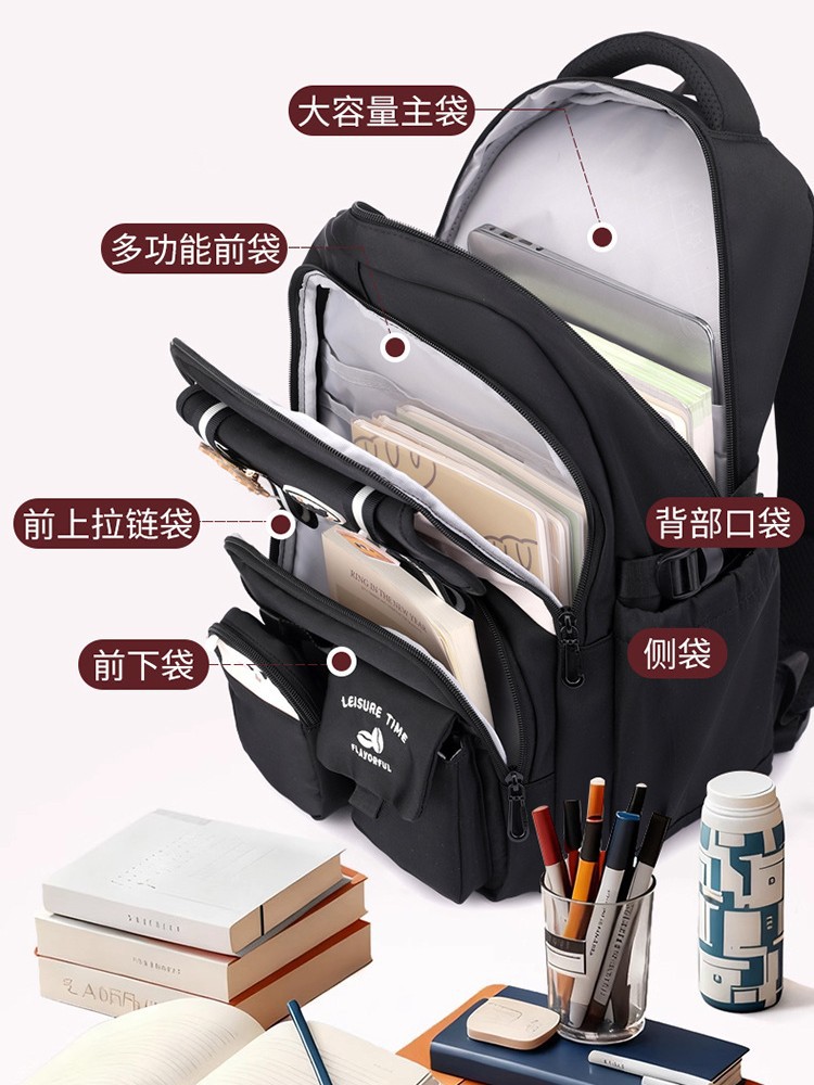 Mochila de descompresión ligera para estudiantes de secundaria, mochila impermeable para estudiantes de primaria de grado 3 - 9