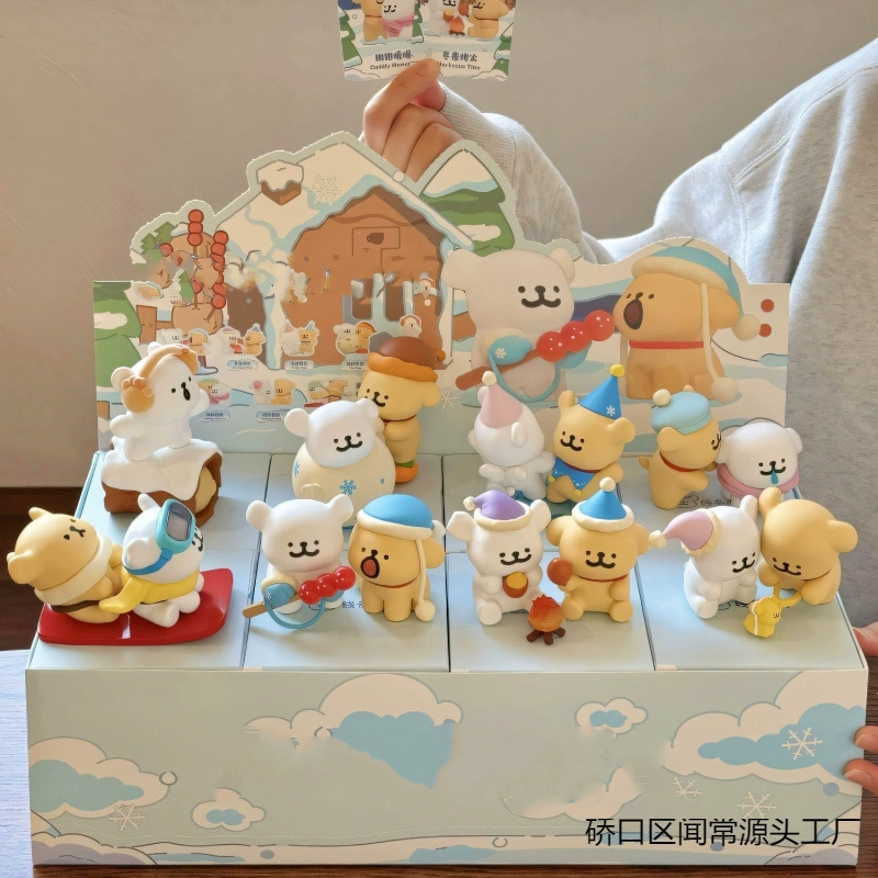 Фигурки в серии Line Puppy Hug Nuannuan, слепой бокс, трендовая игрушка, набор коллекционных кукол, милые настольные украшения, подарок на день рождения