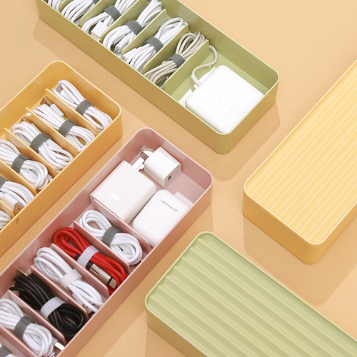 Desk cable organizer dustproof cable management box hub organizer cable tidy box phone charger cable earphone power cord holder