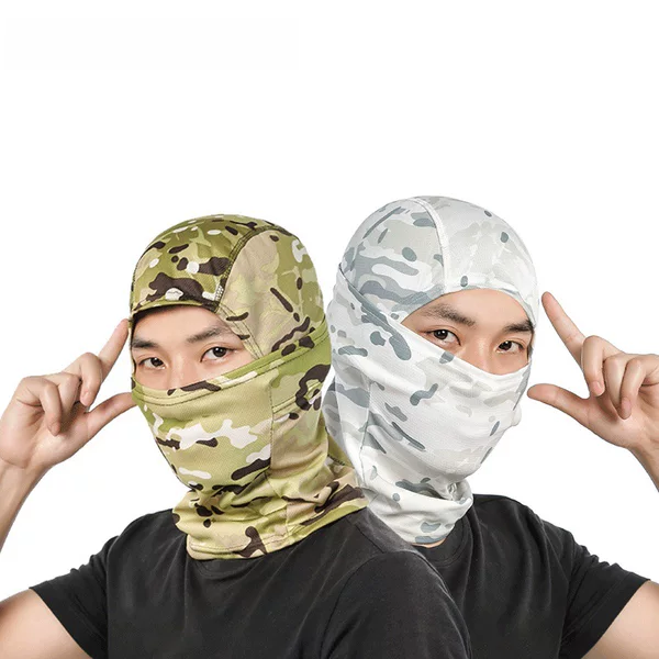 Camouflage Tactical Hood Outdoor Cycling Single-Hole Camouflage Hood Breathable Single-Hole Mesh Outdoor Hood