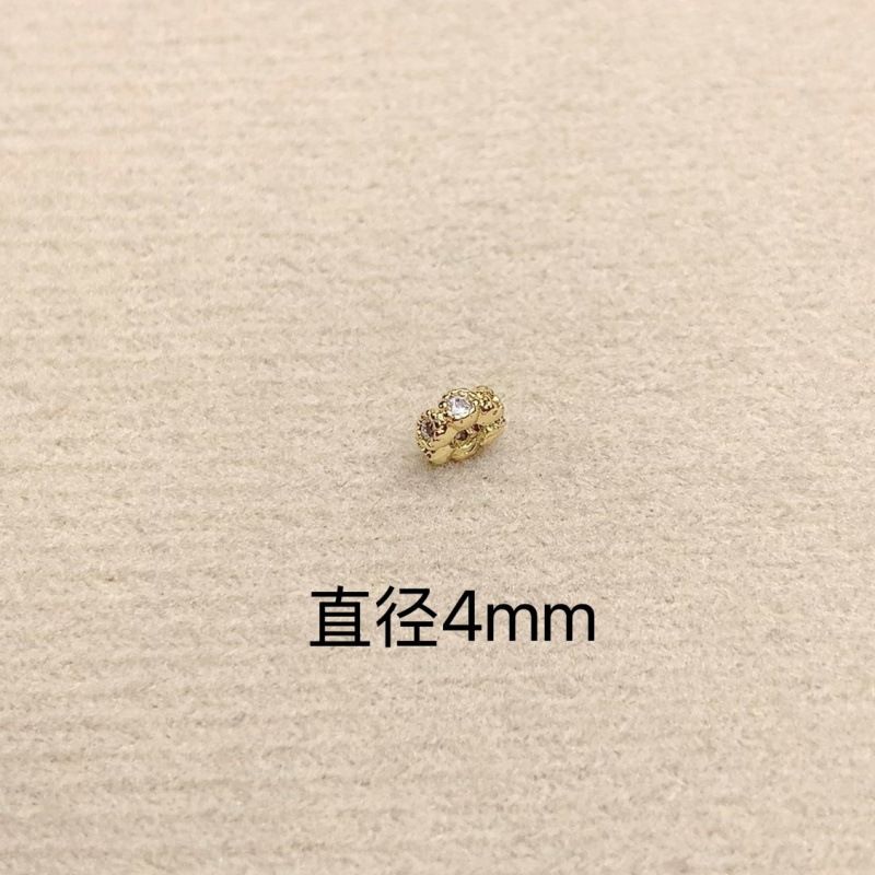 B36 골드 다이아몬드가 박힌 작은 스페이서 비즈 4개