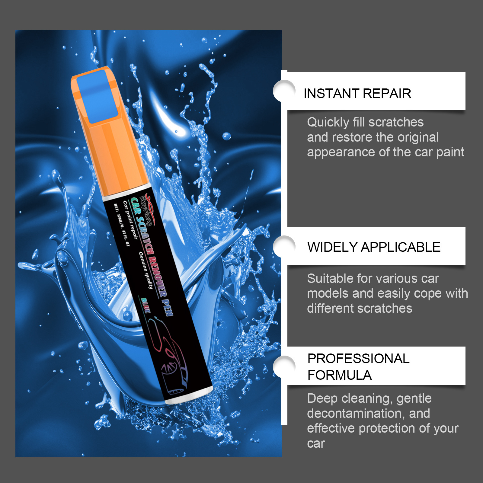 Rayhong car scratch repair pen, car paint care and maintenance, car color restoration pen