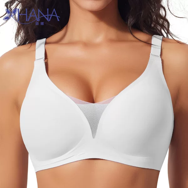 Amazon Cross-Border Large Size Bra Sexy Deep V Seamless Push-Up Anti-Sagging No Rims Underwear for Women European and American Foreign Trade