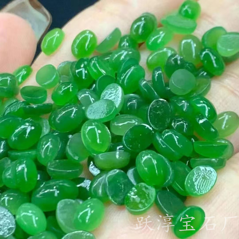 メーカー卸売り天然和田碧玉裸石戒面卵形楕円形はdiy部品玉をはめ込むことができる|undefined