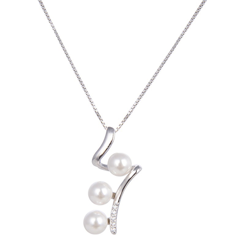 S925 plata esterlina perla colgante collar de plata esterlina luz de lujo simple nicho diseño nuevo collar clavícula cadena