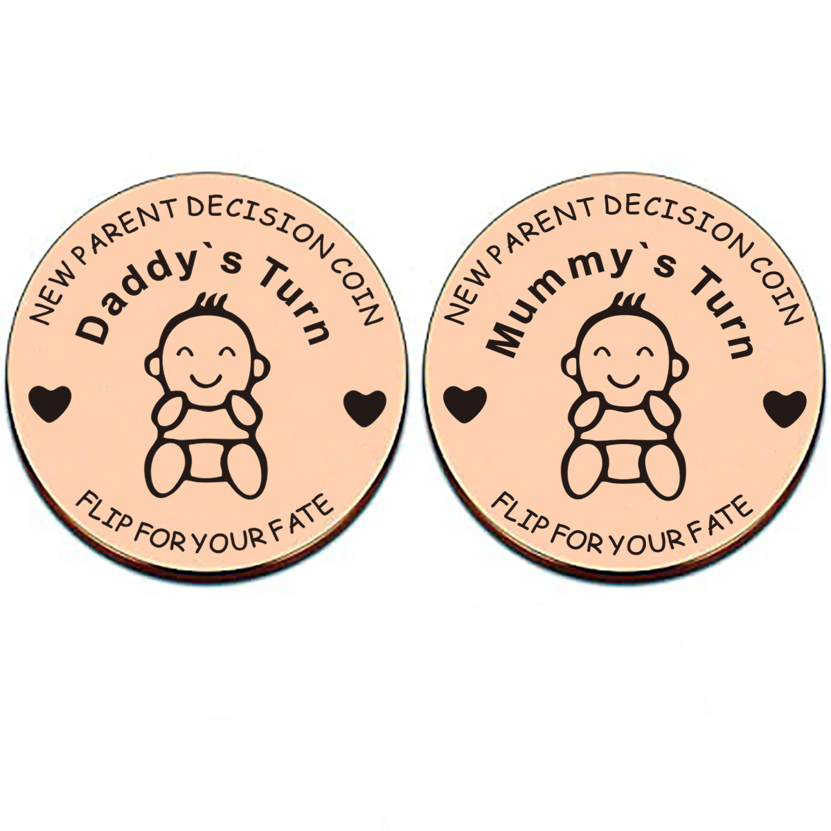 La mamá y el papá deciden moneda conmemorativa Navidad Regalo de Cumpleaños Amazon nuevo bebé padre decisión moneda
