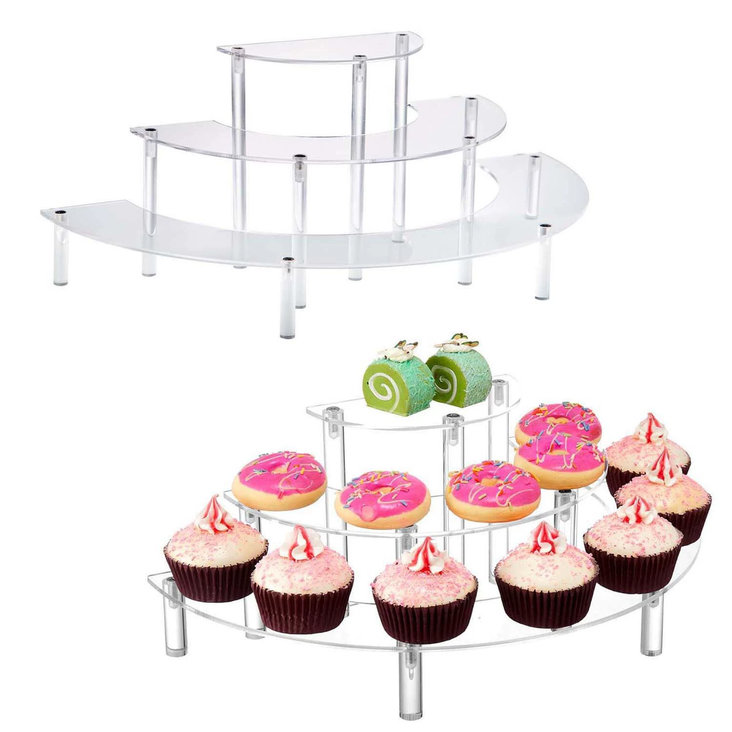 Акриловый торт витрина многослойный изогнутый десерт