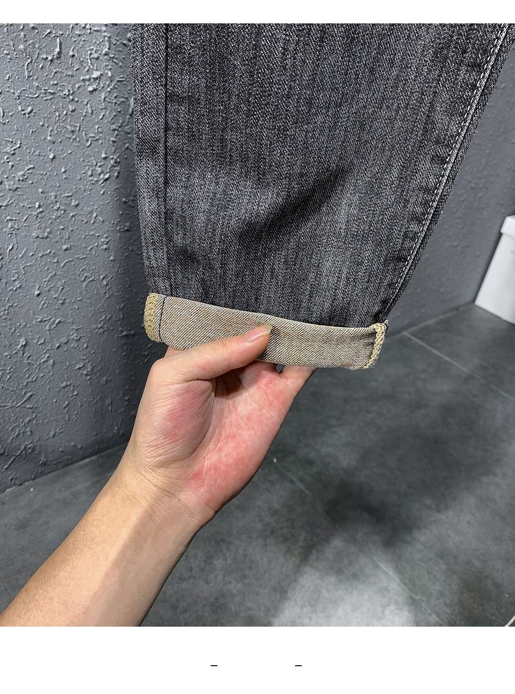 Jeans new autumn elastic slim fit straight trendy brand versatile casual men's small leg long pants trend_vogarts.com