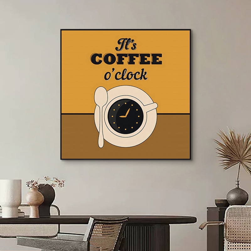 コーヒータイム-G / 40*40CM [マット/テクスチャキャンバス] + アルミニウム合金額縁