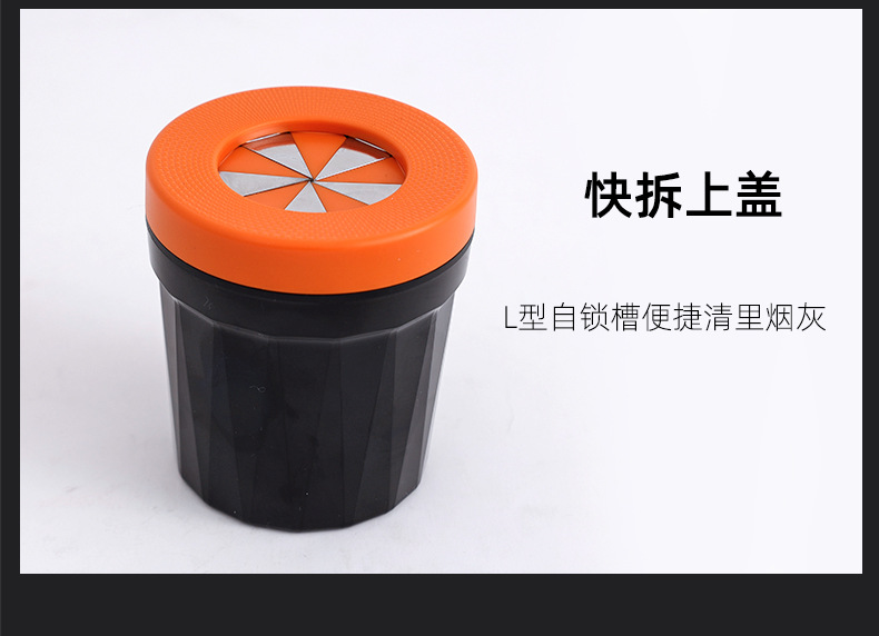 Car Ashtray, Desktop Ashtray, Car Trash Can with Smoke Extinguishing Ring, Rotating Lid, Car Garbage Container to Prevent Ash from Flying
