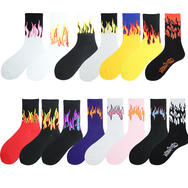 Unisex Hip-hop Flame Cotton Ankle Socks A Pair display picture 4