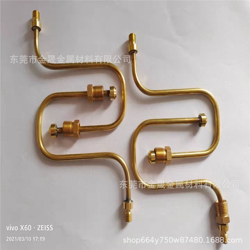 H65黄铜管 薄壁空心铜管 毛细铜管 加工铜管焊接折弯滚牙开槽切割