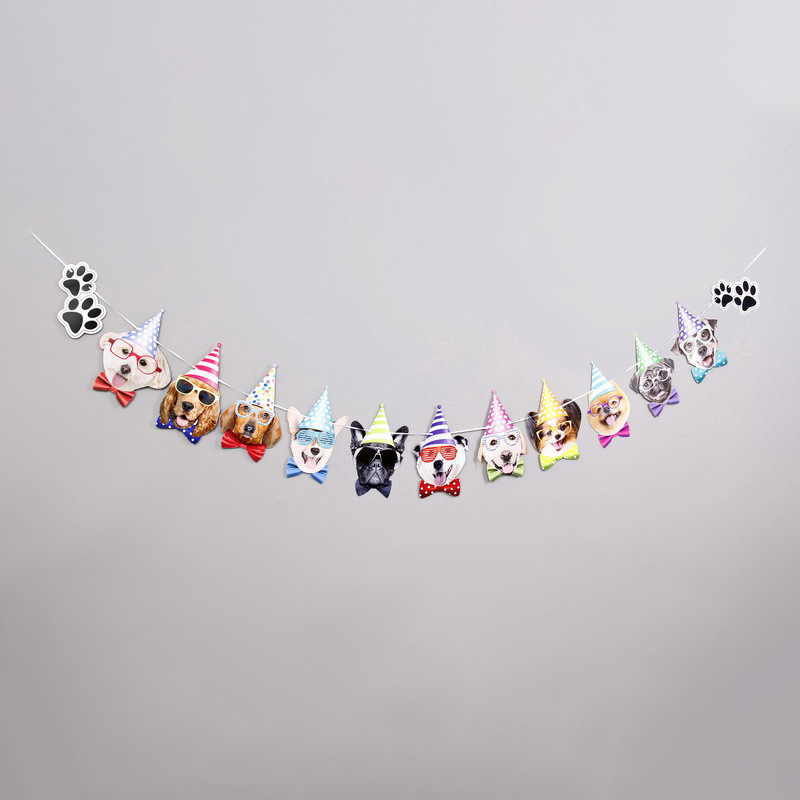 Suministro Exclusivo Transfronterizo de Pancartas para Fiestas de Cumpleaños de Perros, Guirnaldas Decorativas para Mascotas, Estilo de Dibujos Animados Lindo y Divertido. image 7