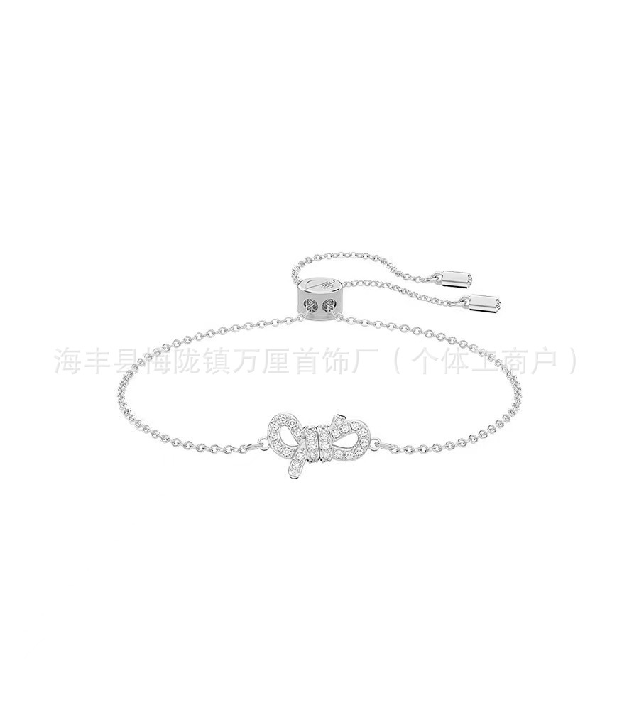 蝴蝶结手链【白金色】