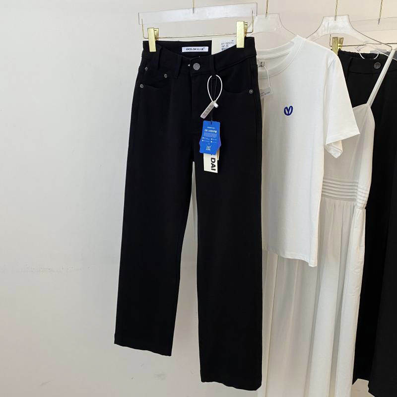 High-Quality Goods [Anti-Fade Denim] 2026 Spring New Fashion Versatile Slim-Fit Straight-Leg Pants for Women