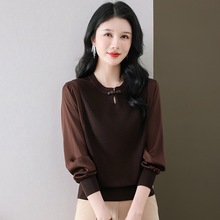 高品质妈妈春秋装洋气打底小衫40岁50中老年女士薄款宽松大码上衣