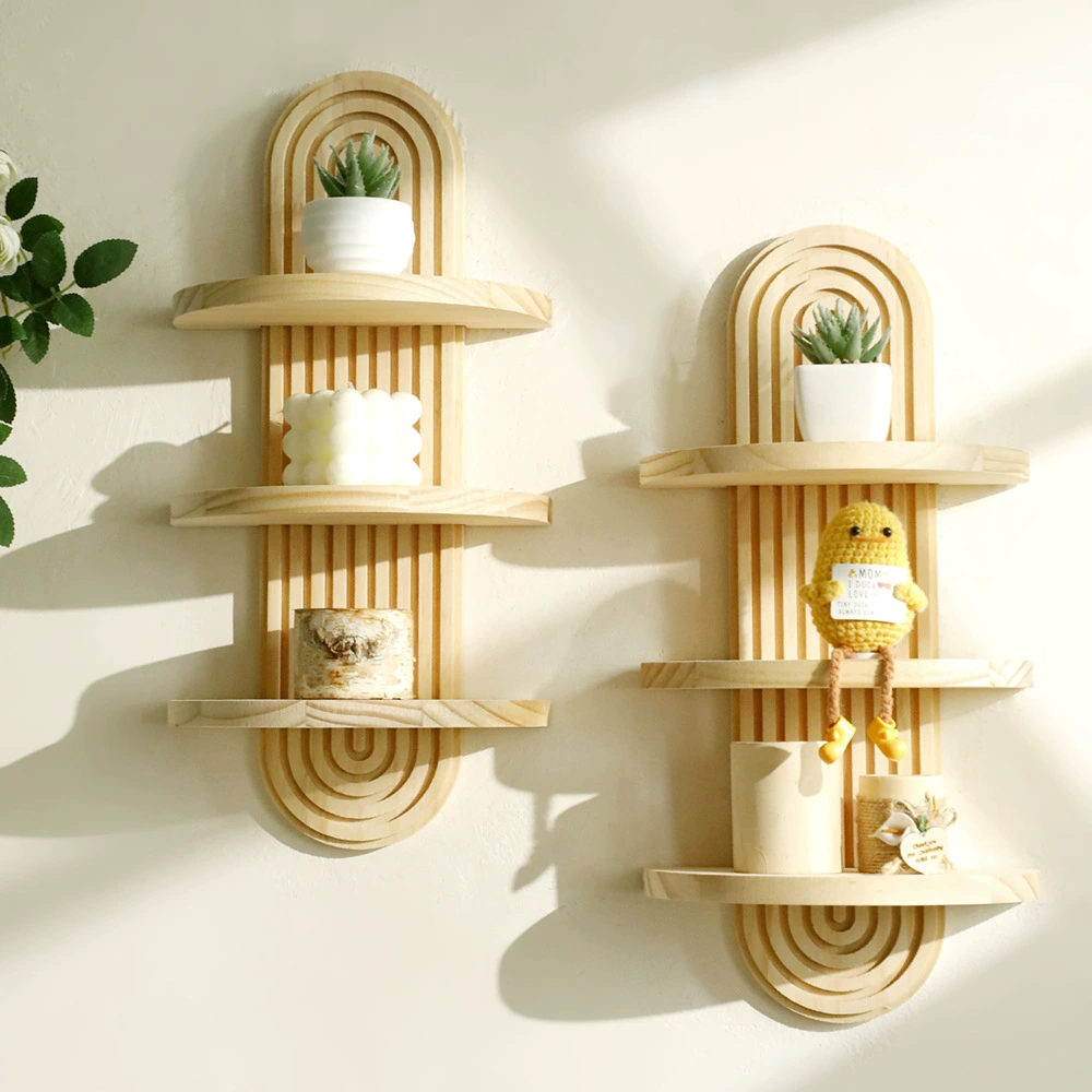 Новый трансграничный продукт, овальная нить, многослойная, креативная, настенная, цветочный горшок из цельного дерева, стеллаж для хранения, деревянные поделки, украшение для дома