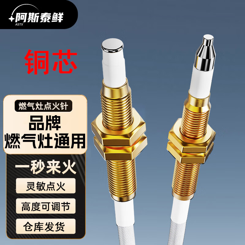 Asite Fresh Universal Wired Pulse Ignition Needle Gas Stove Copper Tube Ignition Needle Ignition Sensor Needle Embedded Combustion